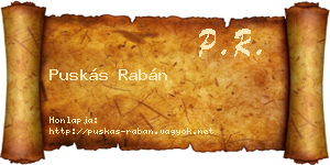Puskás Rabán névjegykártya